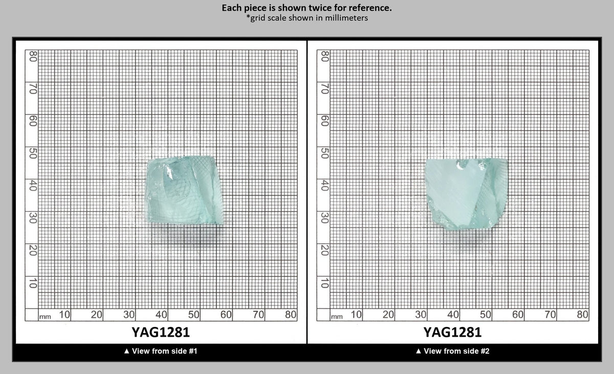 Light Green Aquamarine Colored Garnet YAG Faceting Rough : YAG1281