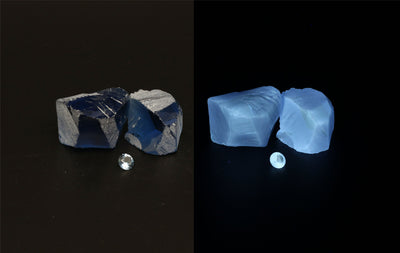 UV Reactive Nanosital #A-8002 Lab Created Faceting Rough for Gem Cutting - Various Sizes : #BEGIN
