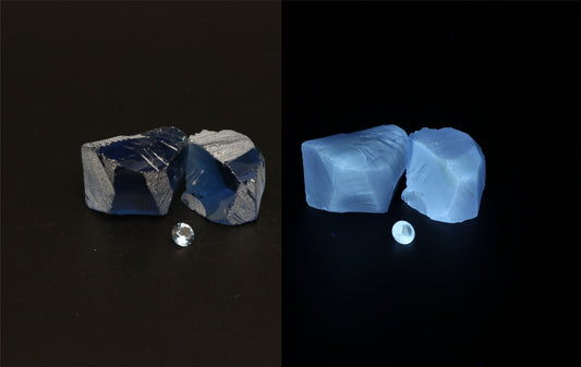 UV Reactive Nanosital #A-8002 Lab Created Faceting Rough for Gem Cutting - Various Sizes : #BEGIN