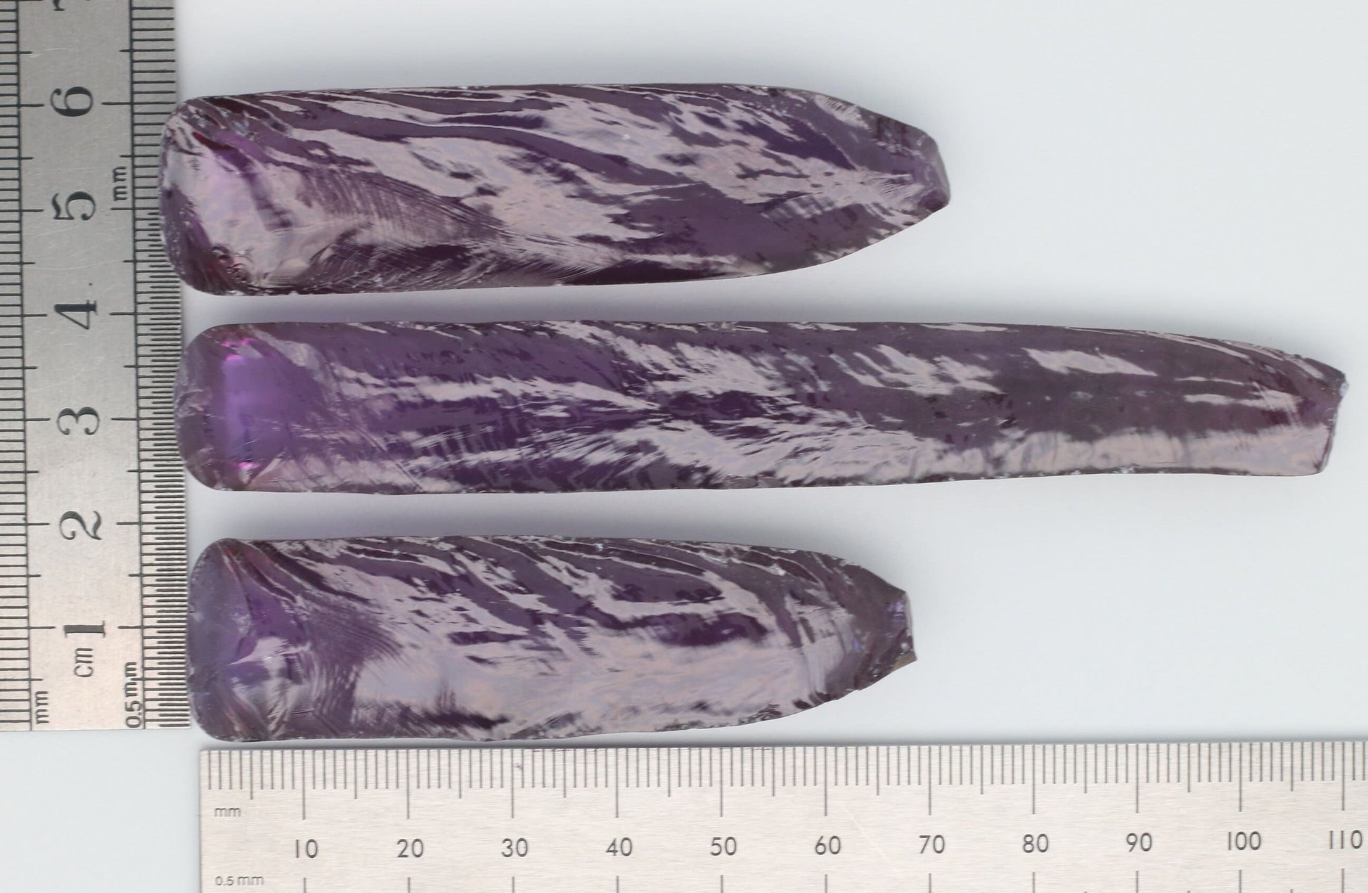 Alexandrite #46 Colored Lab Created Corundum Sapphire Faceting Rough for Gem Cutting - Various Sizes - Split Boule #BEGIN