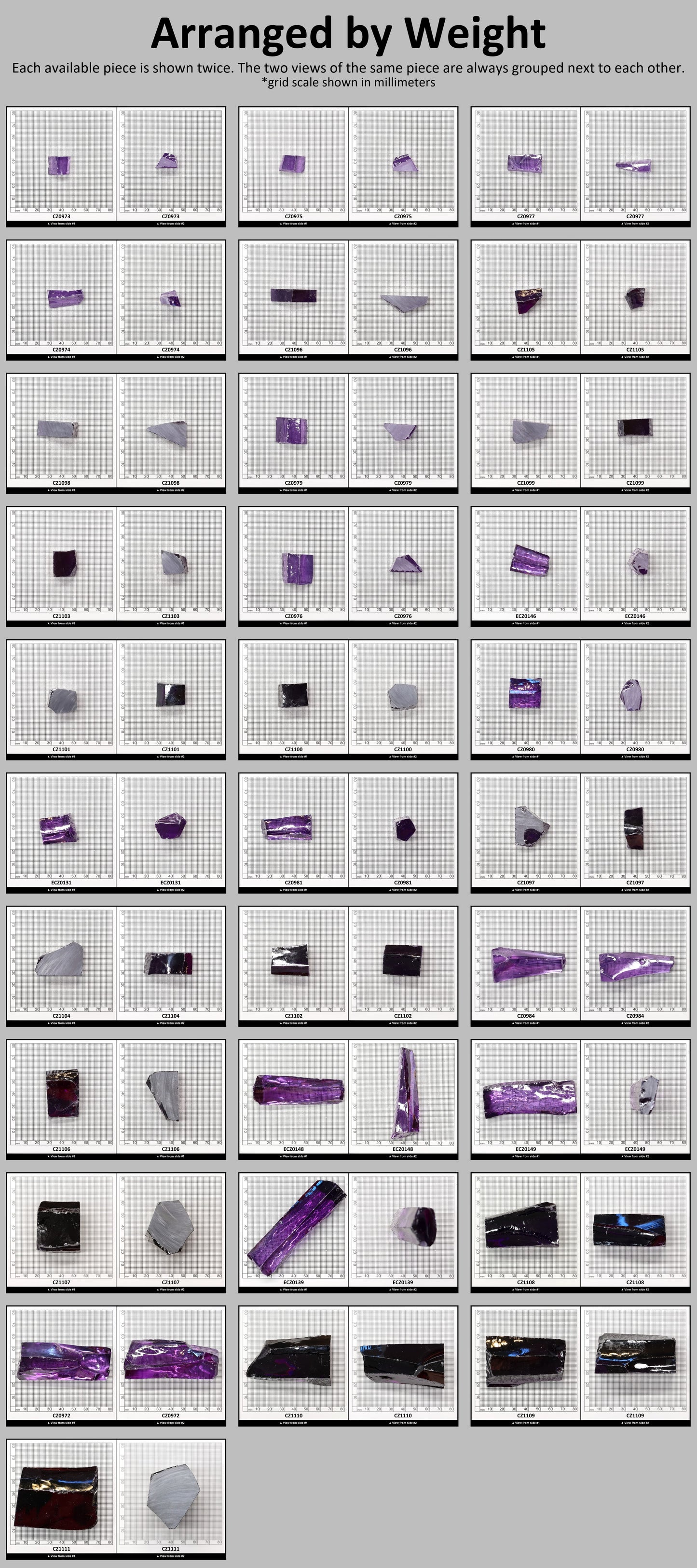 Amethyst Cubic Zirconia Faceting Rough for Gem Cutting - Various Sizes #BEGIN