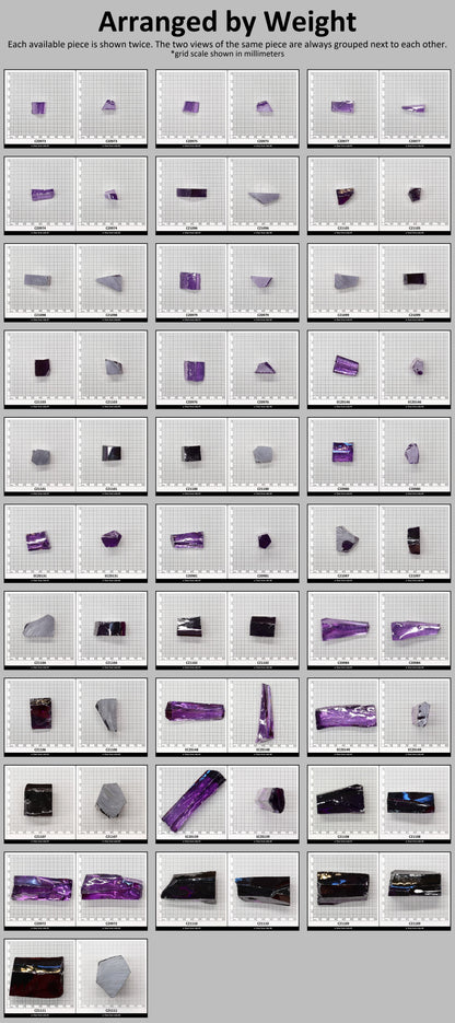 Amethyst Cubic Zirconia Faceting Rough for Gem Cutting - Various Sizes #BEGIN
