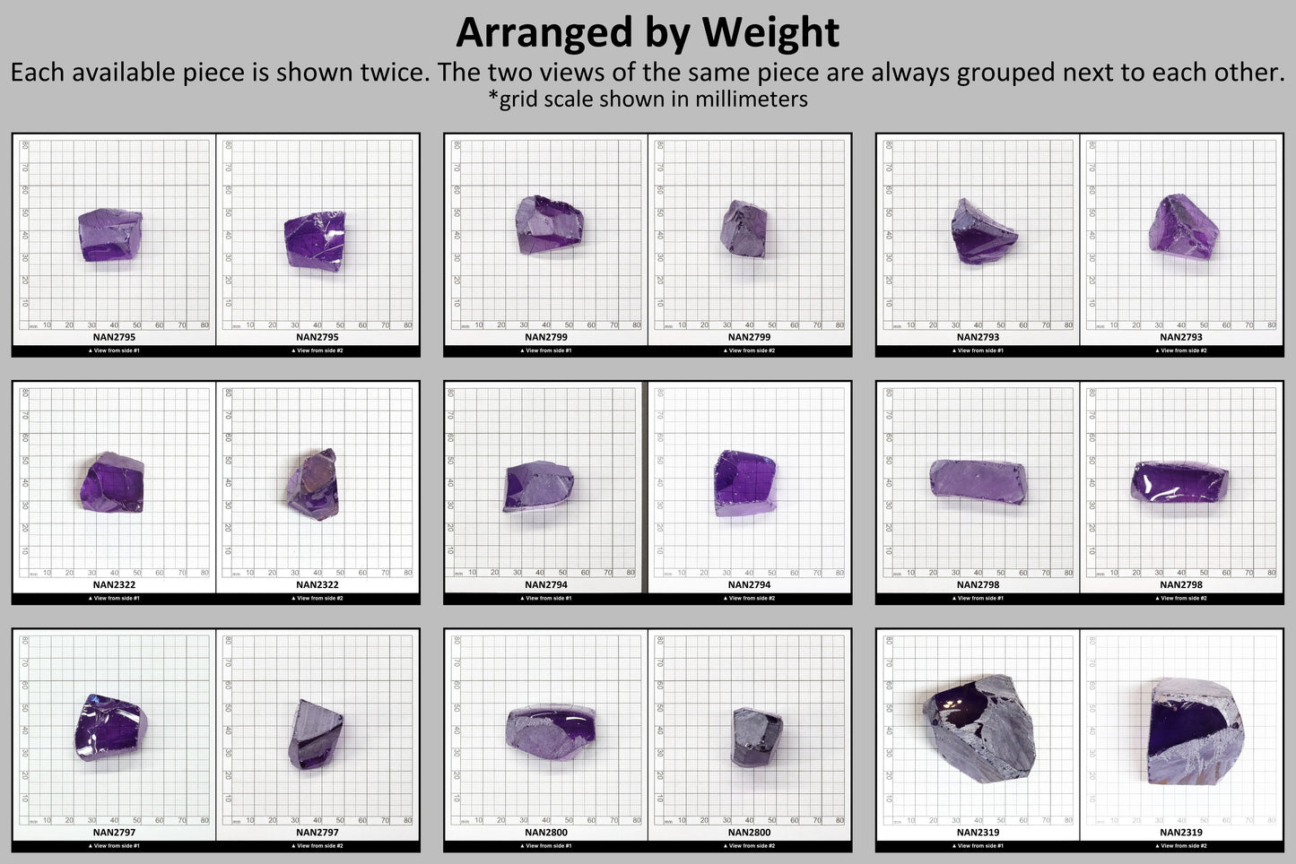 Nanosital Simulated Amethyst  Lab Created Faceting Rough for Gem Cutting - #131 - Various Sizes #BEGIN