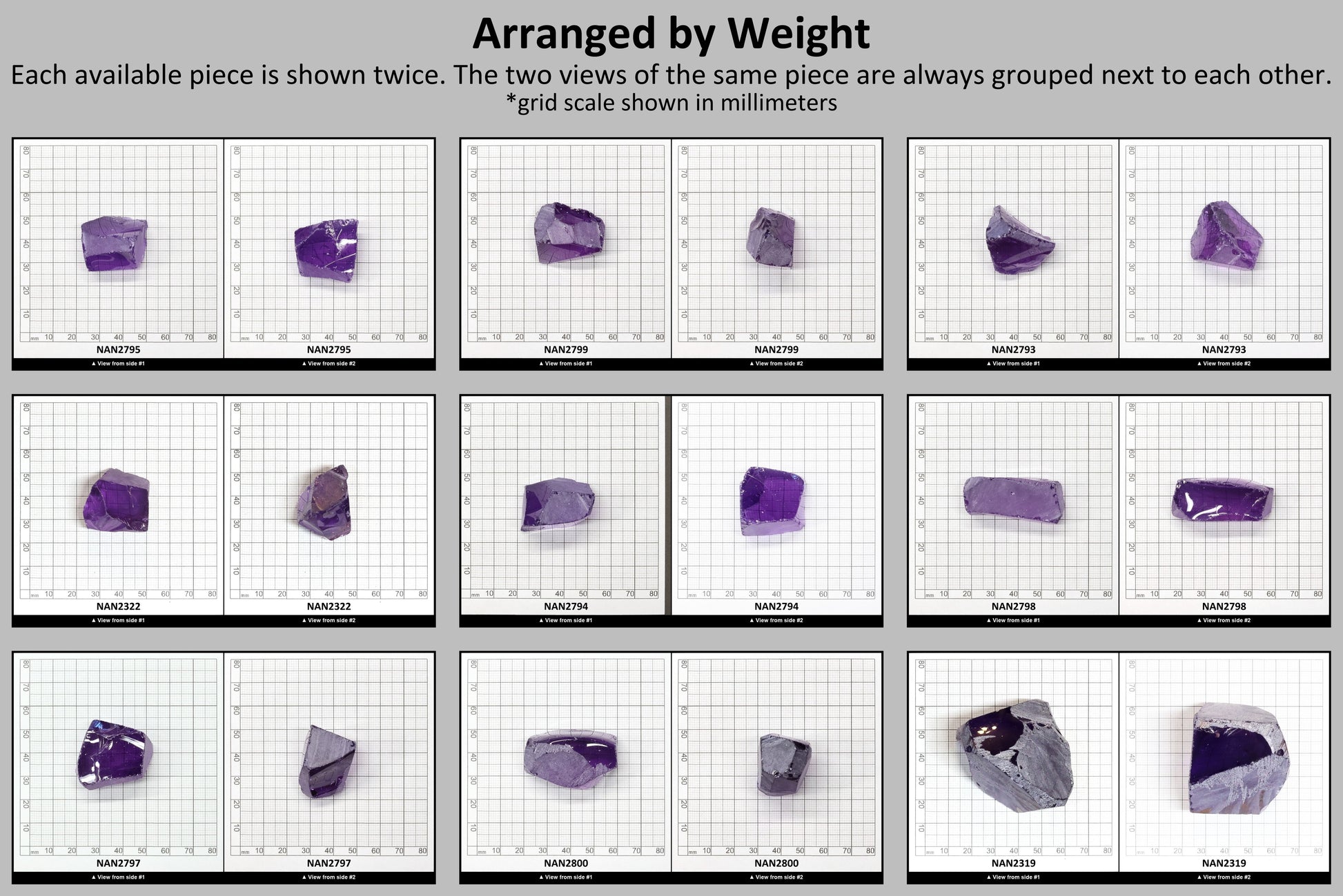 Nanosital Simulated Amethyst  Lab Created Faceting Rough for Gem Cutting - #131 - Various Sizes #BEGIN