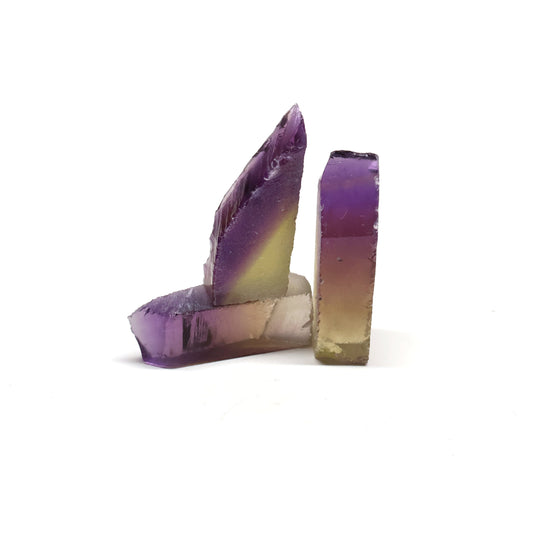 Ametrine Hydrothermal Synthetic Quartz - Lab Created Faceting Rough #BEGIN