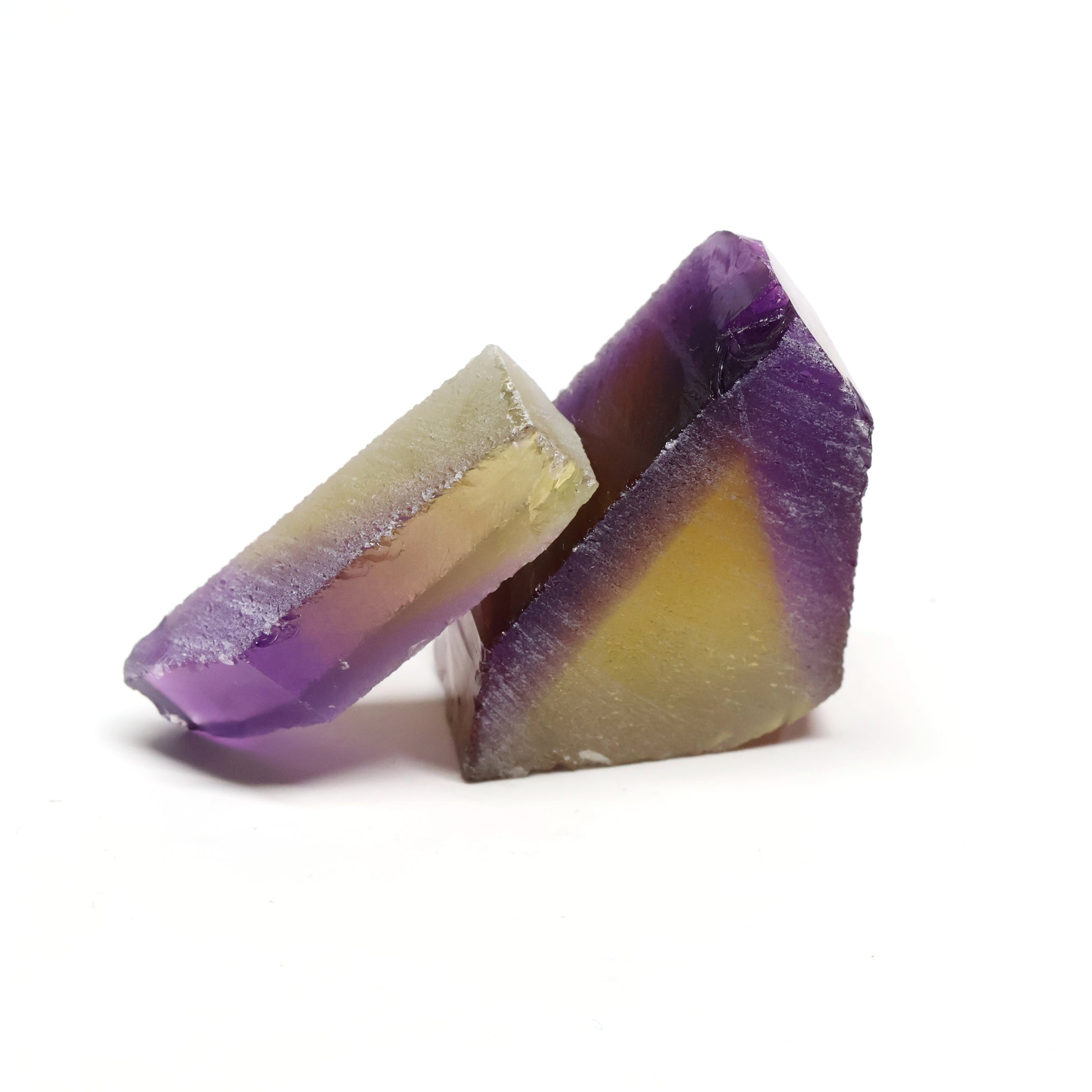 Ametrine Hydrothermal Synthetic Quartz - Lab Created Faceting Rough #BEGIN