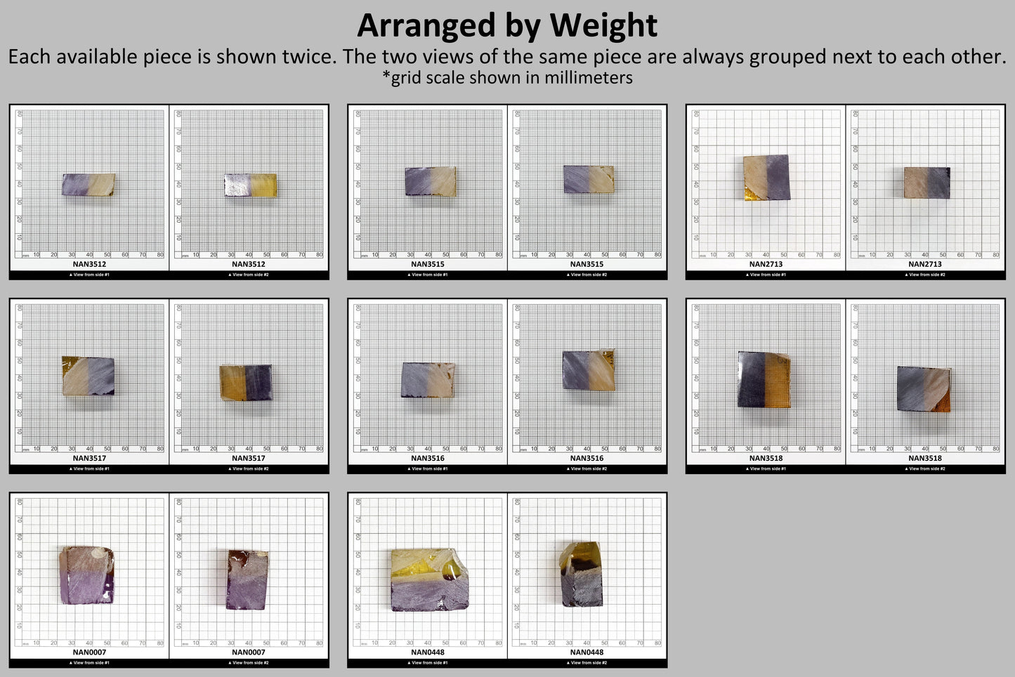 Nanosital Simulated Ametrine Lab Created Faceting Rough for Gem Cutting - Bi-Color Purple-Orange - Various Sizes #BEGIN