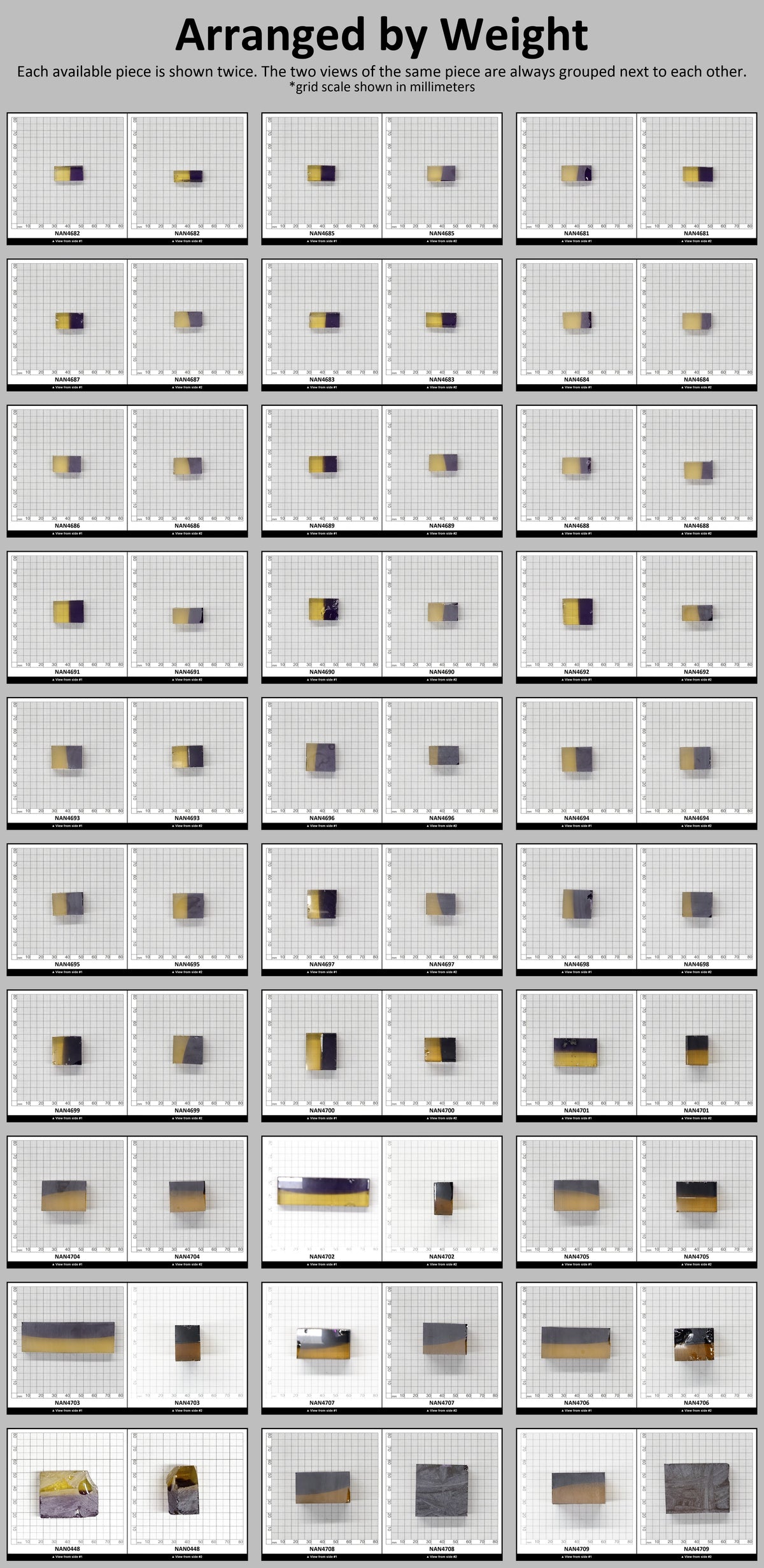 Nanosital Simulated Ametrine Lab Created Faceting Rough for Gem Cutting - Bi-Color Purple-Orange - Various Sizes : #BEGIN