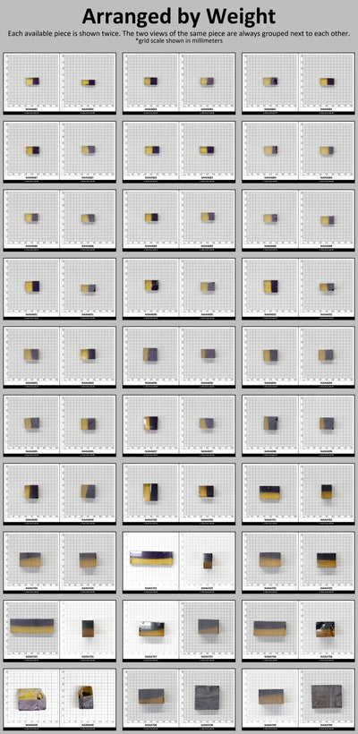Nanosital Simulated Ametrine Lab Created Faceting Rough for Gem Cutting - Bi-Color Purple-Orange - Various Sizes : #BEGIN