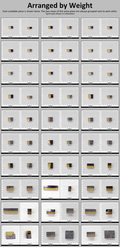 Nanosital Simulated Ametrine Lab Created Faceting Rough for Gem Cutting - Bi-Color Purple-Orange - Various Sizes : #BEGIN