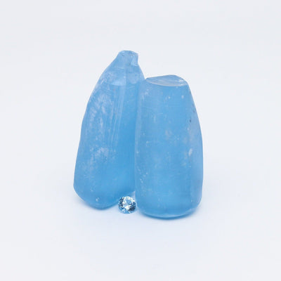 Aquamarine Light Blue #104 Lab Created Spinel Faceting Rough for Gem Cutting - Various Sizes #BEGIN