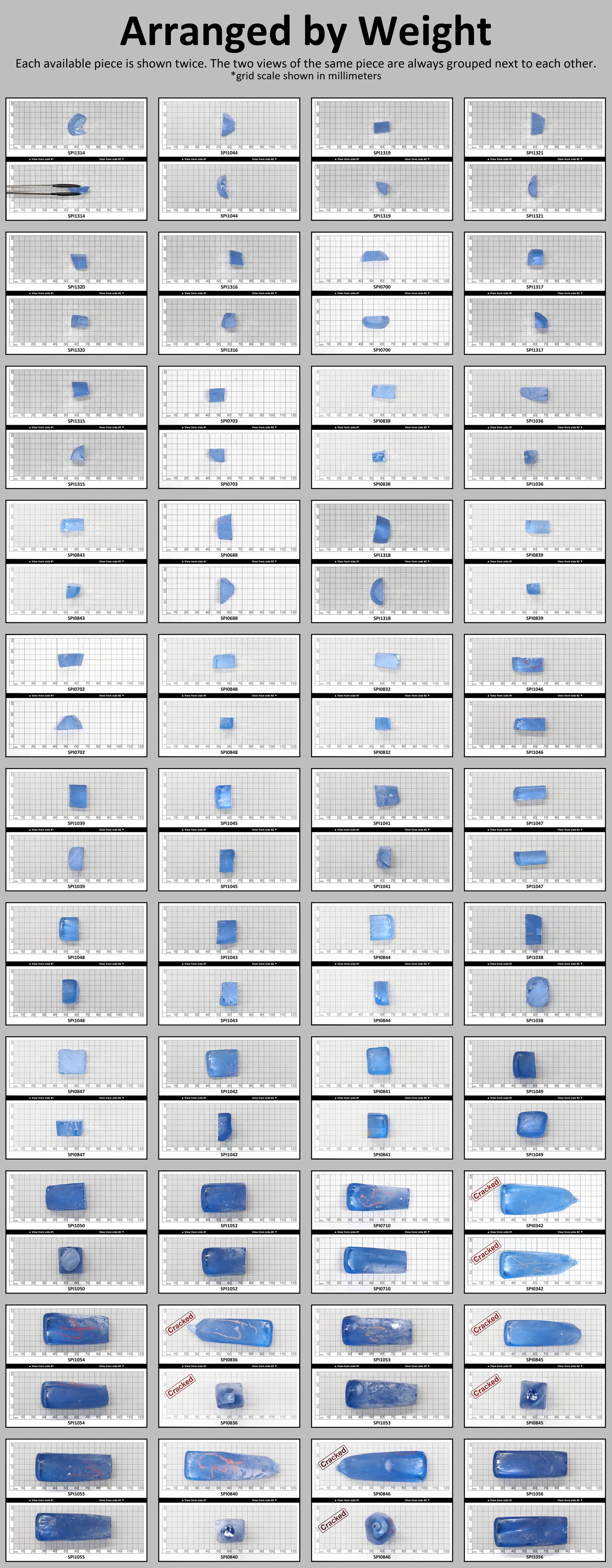 Aquamarine Light Blue #104 Lab Created Spinel Faceting Rough for Gem Cutting - Various Sizes #BEGIN