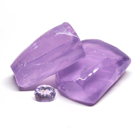 Nanosital Simulated Lavender Quartz Lab Created Faceting Rough for Gem Cutting - #B-2287 - Various Sizes : #BEGIN