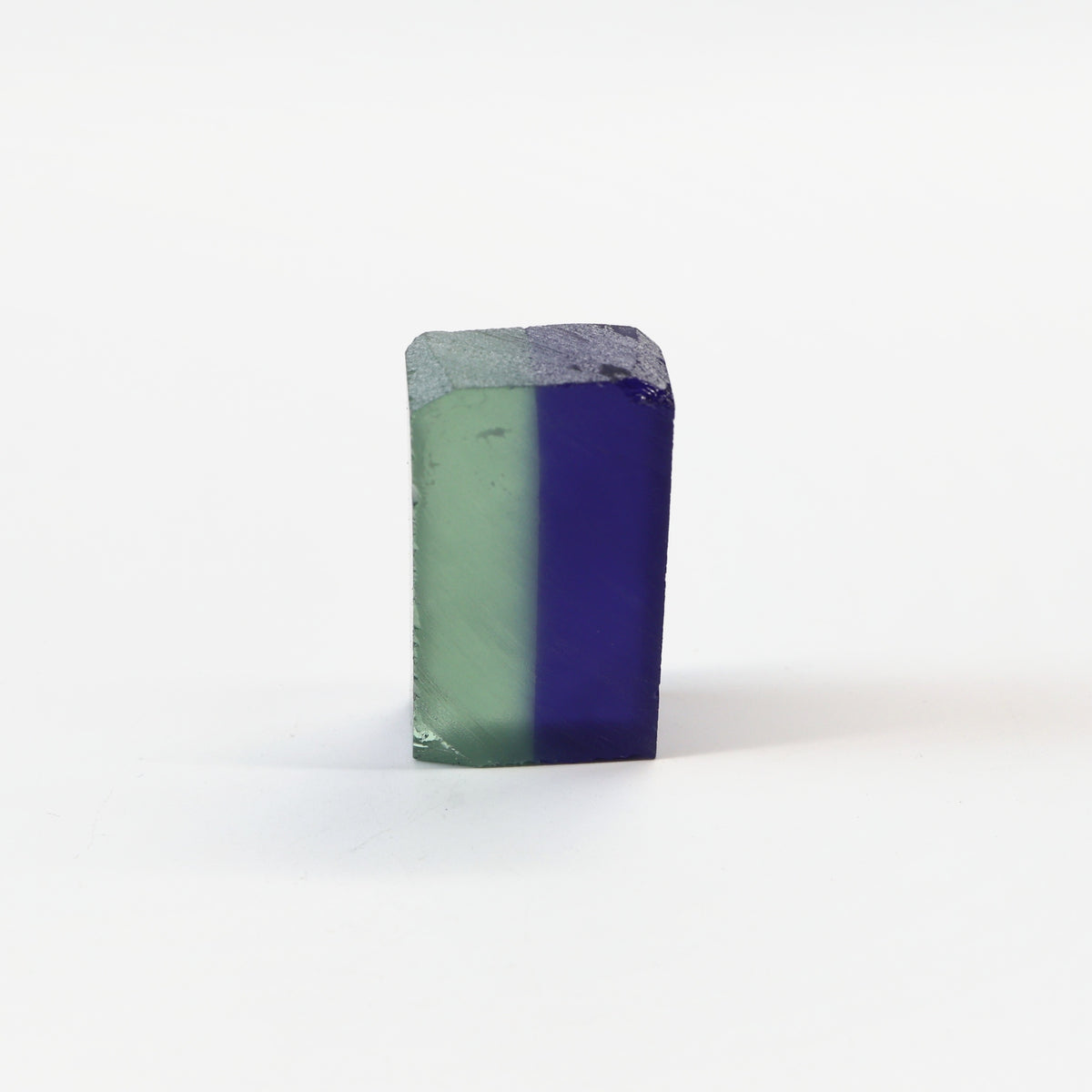 Nanosital Simulated Bi-Color Lab Created Faceting Rough for Gem Cutting - Light Green-Tanzanite - Various Sizes : #BEGIN