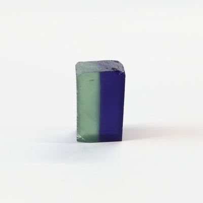 Nanosital Simulated Bi-Color Lab Created Faceting Rough for Gem Cutting - Light Green-Tanzanite - Various Sizes : #BEGIN
