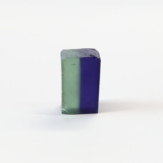 Nanosital Simulated Bi-Color Lab Created Faceting Rough for Gem Cutting - Light Green-Tanzanite - Various Sizes : #BEGIN