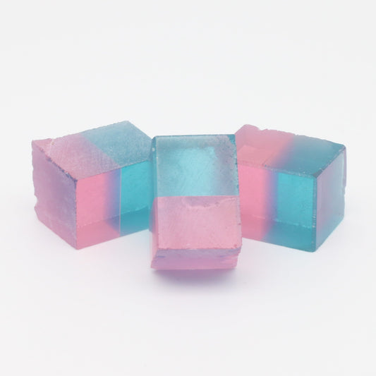 Nanosital Simulated Bi-Color Lab Created Faceting Rough for Gem Cutting - Pink-Blue - Various Sizes : #BEGIN
