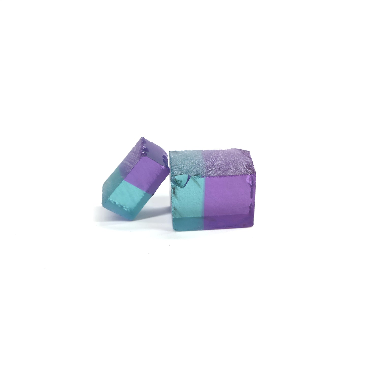 Nanosital Simulated Bi-Color Lab Created Faceting Rough for Gem Cutting - Purple-Blue - Various Sizes : #BEGIN