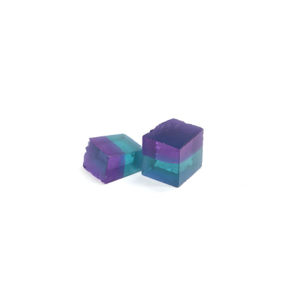 Nanosital Simulated Bi-Color Lab Created Faceting Rough for Gem Cutting - Purple-Blue - Various Sizes : #BEGIN