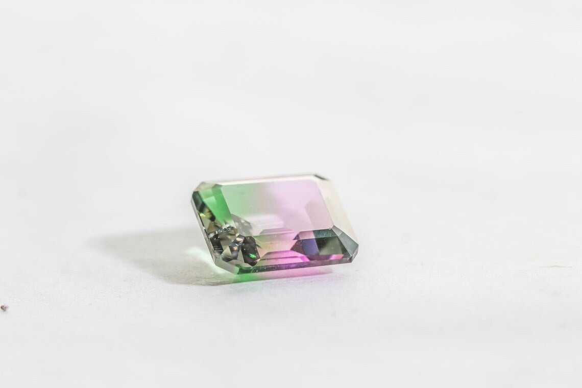 Nanosital Simulated Watermelon Lab Created Faceting Rough for Gem Cutting - Bi-Color Pink-Green - Various Sizes : #BEGIN