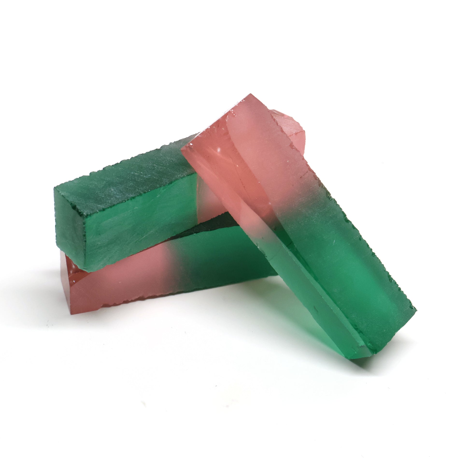 Nanosital Simulated Watermelon Lab Created Faceting Rough for Gem Cutting - Bi-Color Pink-Green - Various Sizes : #BEGIN