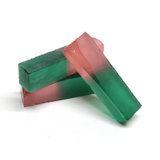 Nanosital Simulated Watermelon Lab Created Faceting Rough for Gem Cutting - Bi-Color Pink-Green - Various Sizes : #BEGIN
