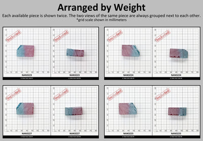 Nanosital Simulated (Included) Bi-Color Lab Created Faceting Rough for Gem Cutting - Pink-Blue - Various Sizes #BEGIN