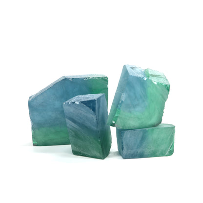Nanosital Simulated (Included) Bi-Color Lab Created Faceting Rough for Gem Cutting - Blue-Green - Various Sizes #BEGIN