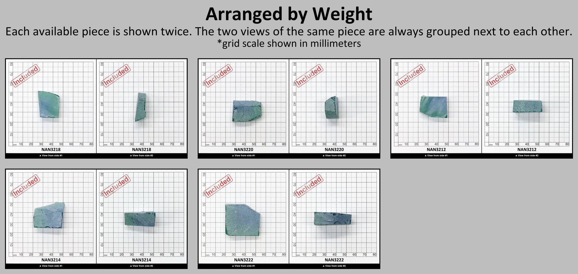 Nanosital Simulated (Included) Bi-Color Lab Created Faceting Rough for Gem Cutting - Blue-Green - Various Sizes #BEGIN
