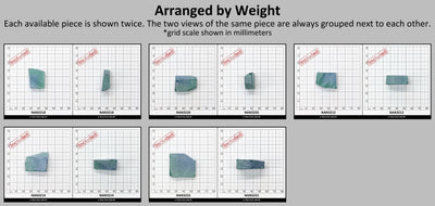 Nanosital Simulated (Included) Bi-Color Lab Created Faceting Rough for Gem Cutting - Blue-Green - Various Sizes #BEGIN