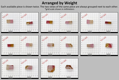 Nanosital Simulated (Included) Bi-Color Lab Created Faceting Rough for Gem Cutting - Kunzite-Intense Yellow - Various Sizes #BEGIN