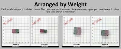 Nanosital Simulated (Included) Watermelon Tourmaline Lab Created Faceting Rough for Gem Cutting - Green-Pink - Various Sizes #BEGIN