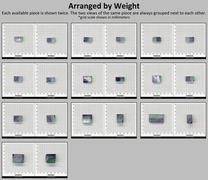 Nanosital Simulated Bi-Color Lab Created Faceting Rough for Gem Cutting - Light Green-Tanzanite - Various Sizes : #BEGIN