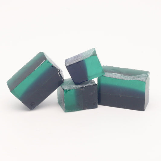 Nanosital Simulated Bi-Color Lab Created Faceting Rough for Gem Cutting - Dark Green-Very Dark Blue - Various Sizes #BEGIN