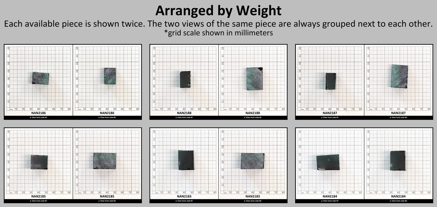 Nanosital Simulated Bi-Color Lab Created Faceting Rough for Gem Cutting - Dark Green-Very Dark Blue - Various Sizes #BEGIN