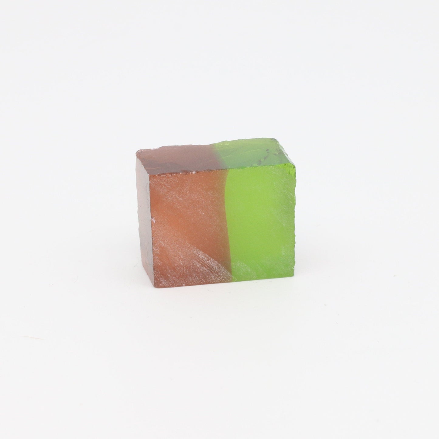 Nanosital Simulated Bi-Color Lab Created Faceting Rough for Gem Cutting - Green-Orange - Various Sizes #BEGIN