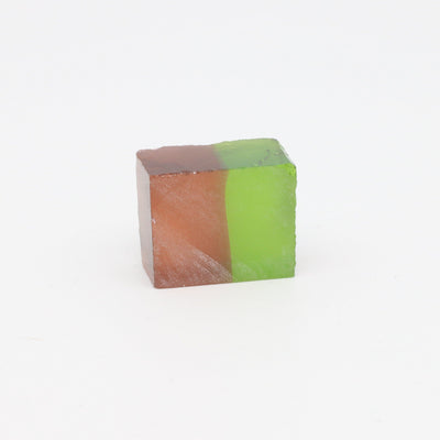 Nanosital Simulated Bi-Color Lab Created Faceting Rough for Gem Cutting - Green-Orange - Various Sizes #BEGIN