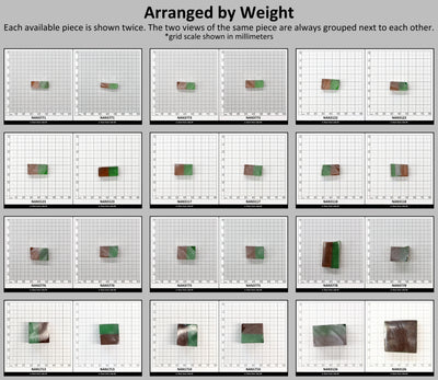 Nanosital Simulated Bi-Color Lab Created Faceting Rough for Gem Cutting - Green-Orange - Various Sizes #BEGIN