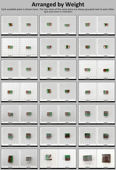 Nanosital Simulated Bi-Color Lab Created Faceting Rough for Gem Cutting - Green-Orange - Various Sizes : #BEGIN