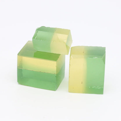 Nanosital Simulated Bi-Color Lab Created Faceting Rough for Gem Cutting - Green-Yellow - Various Sizes #BEGIN