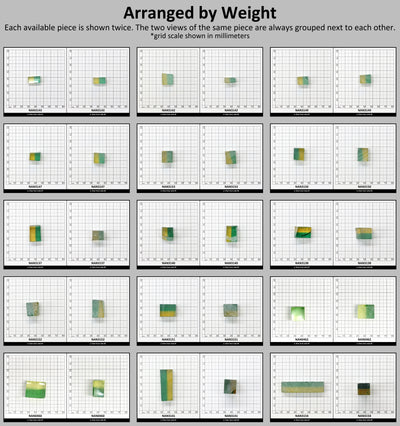 Nanosital Simulated Bi-Color Lab Created Faceting Rough for Gem Cutting - Green-Yellow - Various Sizes #BEGIN