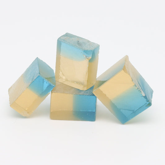 Nanosital Simulated Bi-Color Lab Created Faceting Rough for Gem Cutting - Yellow-Blue - Various Sizes #BEGIN