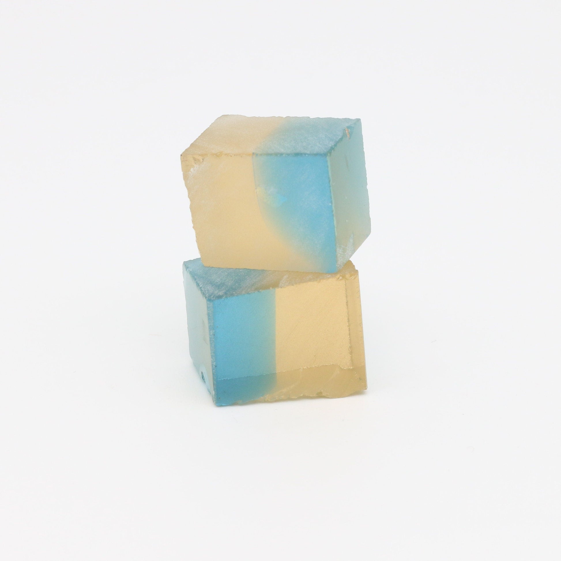 Nanosital Simulated Bi-Color Lab Created Faceting Rough for Gem Cutting - Yellow-Blue - Various Sizes #BEGIN
