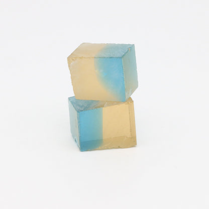Nanosital Simulated Bi-Color Lab Created Faceting Rough for Gem Cutting - Yellow-Blue - Various Sizes #BEGIN