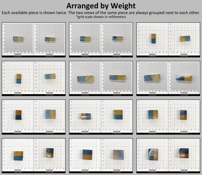 Nanosital Simulated Bi-Color Lab Created Faceting Rough for Gem Cutting - Yellow-Blue - Various Sizes #BEGIN