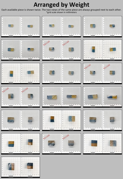 Nanosital Simulated Bi-Color Lab Created Faceting Rough for Gem Cutting - Yellow-Blue - Various Sizes : #BEGIN