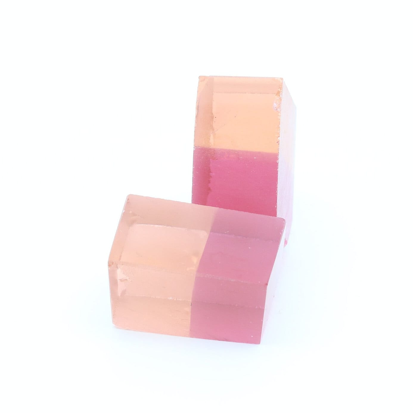 Nanosital Simulated Bi-Color Lab Created Faceting Rough for Gem Cutting - Kunzite-Orange - Various Sizes #BEGIN