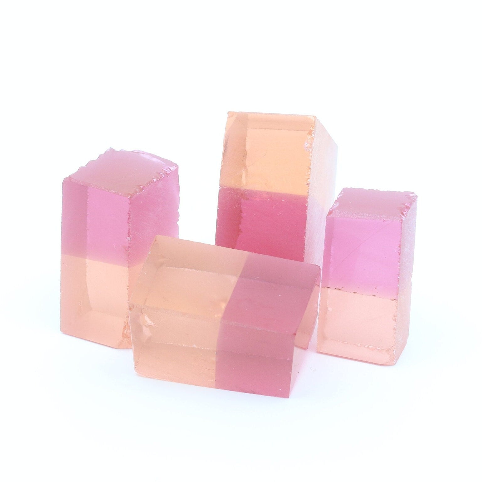 Nanosital Simulated Bi-Color Lab Created Faceting Rough for Gem Cutting - Kunzite-Orange - Various Sizes #BEGIN
