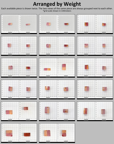 Nanosital Simulated Bi-Color Lab Created Faceting Rough for Gem Cutting - Kunzite-Orange - Various Sizes #BEGIN