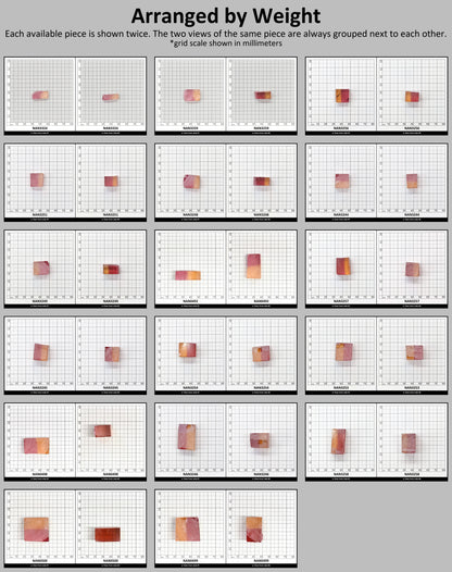 Nanosital Simulated Bi-Color Lab Created Faceting Rough for Gem Cutting - Kunzite-Orange - Various Sizes #BEGIN